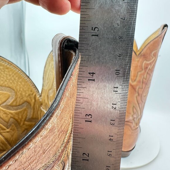 Justin Men Size 11D 1967 Brown Tan Leather Pull On Western Cowboy Boot - Picture 11 of 13